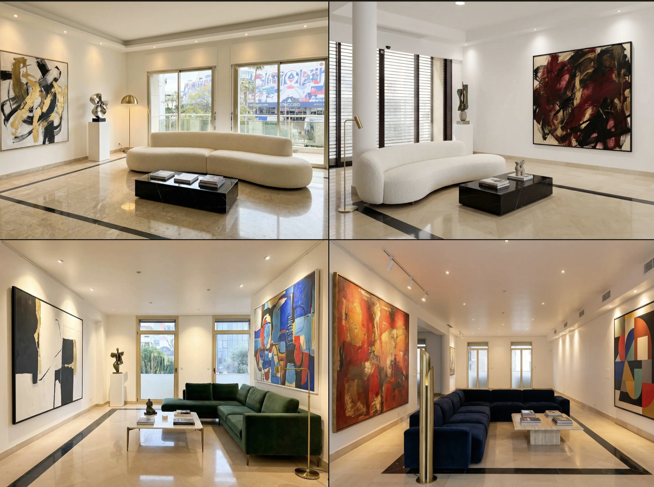 The Gallery interior spaces with art exhibitions