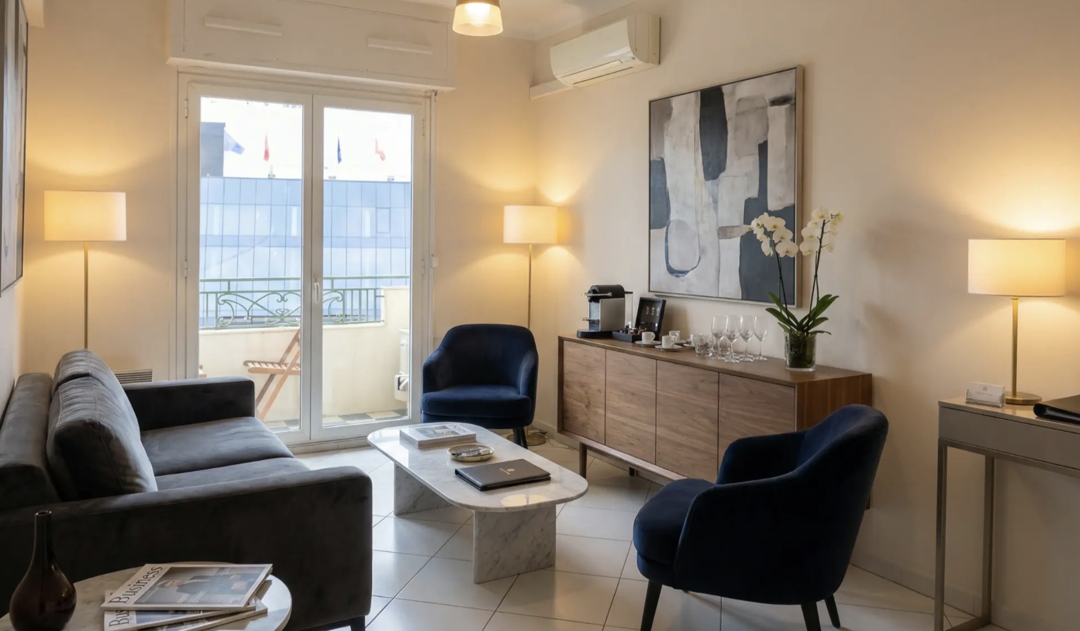 Private lounge with balcony